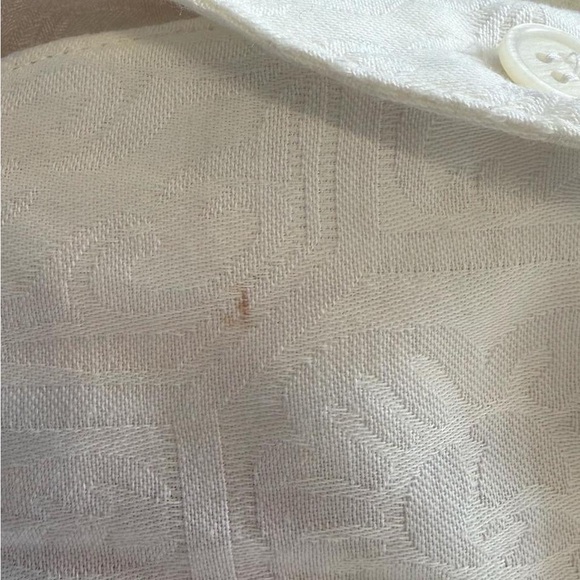 Vintage 90s Alfred Dunner cream button up blouse with floral embroidery. - Picture 6 of 8